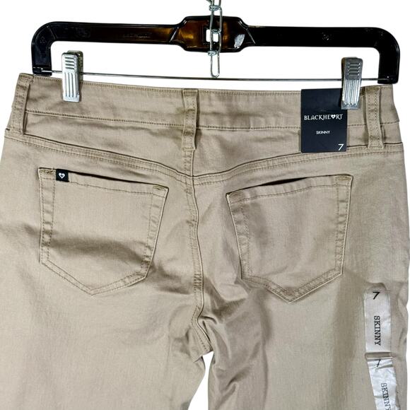 Blackheart Hot Topic NWT Women's Junior 7 Khaki Colored Skinny Jeans Stretch - Picture 9 of 11